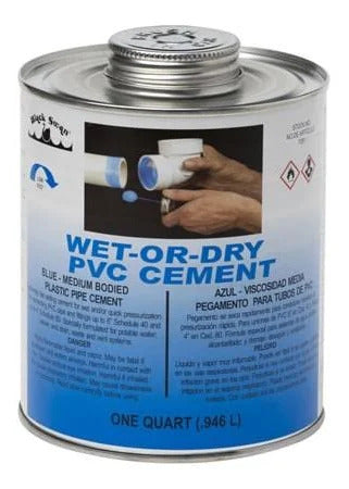 AQUA BLUE QT, WET R DRY PVC GLUE SCREW-ON CAP