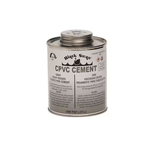 GRAY PVC GLUE, PINT APPLICATOR CAP