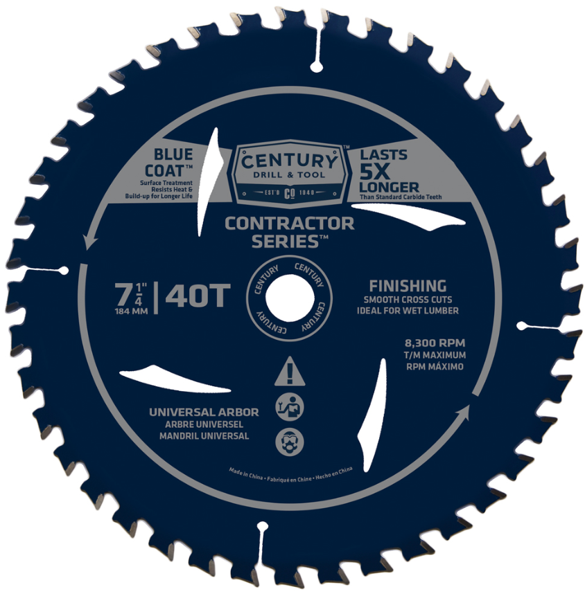 CIRCULAR SAW BLADE, CONTRACTOR SERIES, 7-1/4" 40T