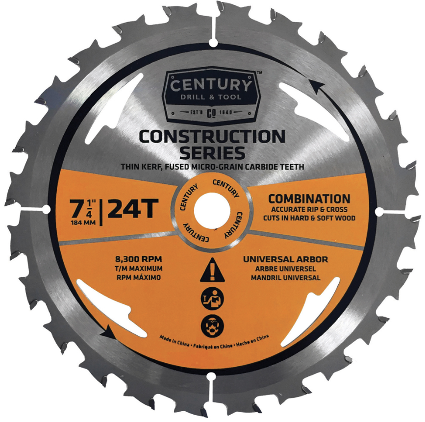 CIRCULAR SAW BLADE, CONSTRUCTION SERIES, 7-1/4" X 24T