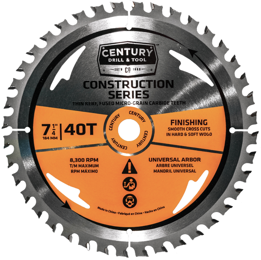 CIRCULAR SAW BLADE, CONSTRUCTION SERIES, 7-1/4" X 40T