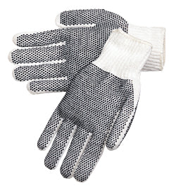 LARGE - PVC DOT KNIT GLOVE, DOTS ON ONE SIDE POLY/COTTON MATERIA