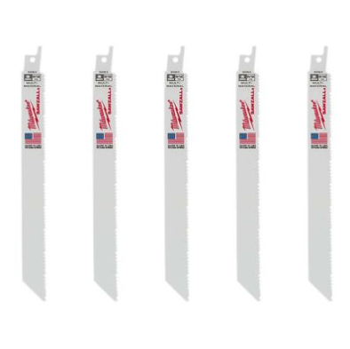 8" SAWZALL MULTI-MATERIAL BLADE 5/PK 8.5 TEETH, MILWAUKEE