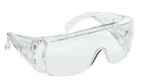SAFETY GLASSES, CLEAR, FITS OVER MOST GLASSES