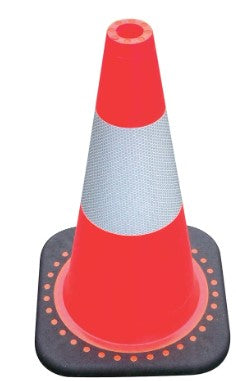 18" FLORESCENT ORG TRAFFIC CONE WITH REFLECTIVE COLLAR
