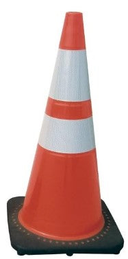 28" FLORESCENT ORG TRAFFIC CONE WITH REFLECTIVE COLLAR