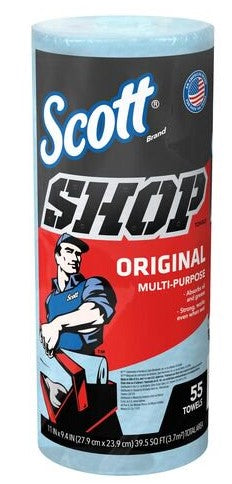 SCOTT SHOP TOWELS, ROLL 55CT, ORIGINAL BLUE