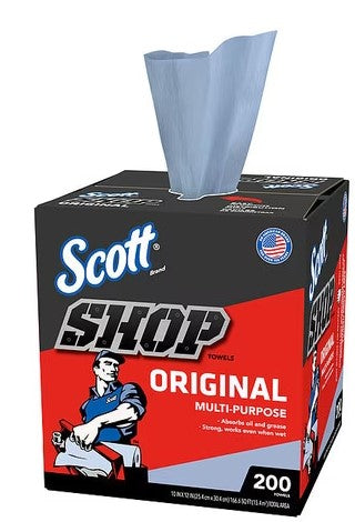 SCOTT SHOP TOWELS 200/BX, ORIGINAL BLUE