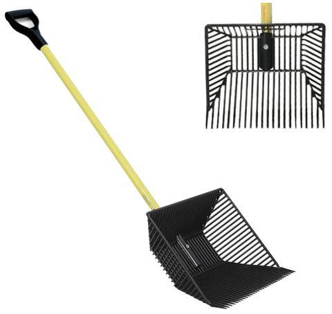 13" POLY BASKET SCOOP, W/48" WOOD D STYLE HANDLE