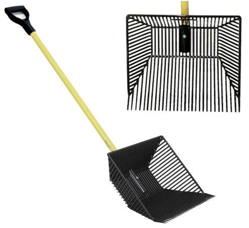17" POLY BASKET SCOOP, D-STYLE WOOD HANDLE