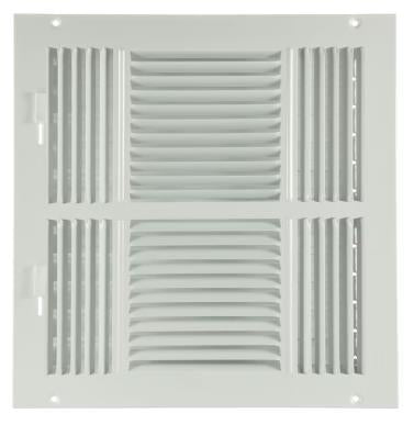 12"X12" 4-WAY STEEL WHITE SIDEWALL/CEILING REG