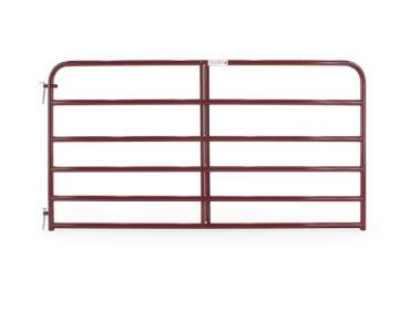 4' HIGH X 8' LONG RED STEEL CORRAL FLAT-TOP FARM FENCE GATE