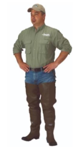 CADDIS RUBBER HIP BOOT W/KNEE HARNESS, SIZE 13