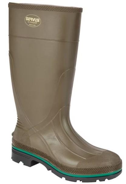 SIZE 6 MAX 15" OLIVE GREEN PLAIN TOE, WITH STEEL SHANK, SERVUS