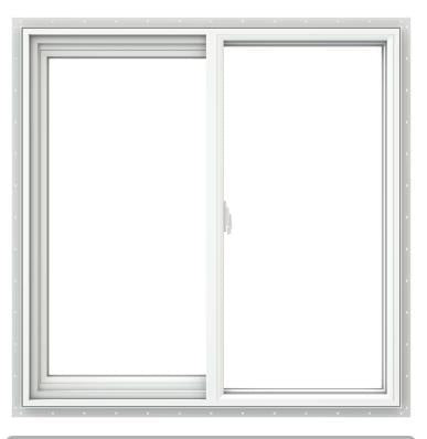 JELD-WEN V-2500 35.5"X35.5" WHT EXT LEFT HAND VINYL REPL WINDOW