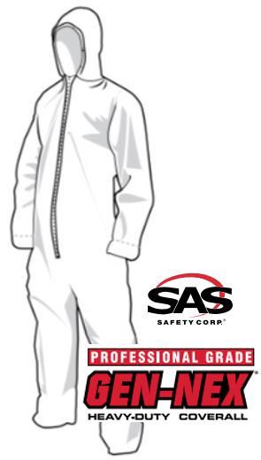 3X-LARGE, GEN-NEX PRO-GRADE HOODED COVERAL, ELASTIC WRIST & ANKL