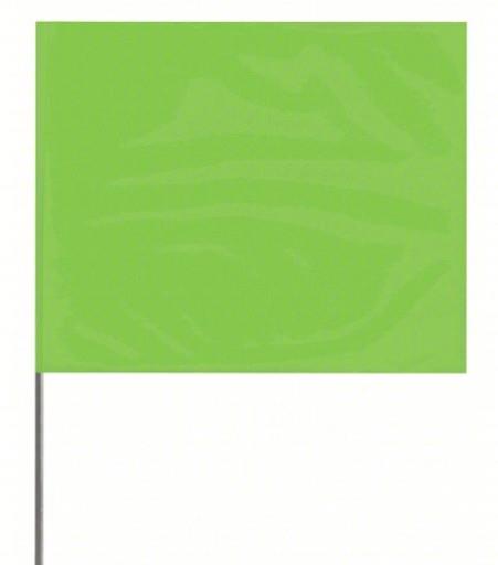 STAKE FLAG GLO LIME 4"X5"X21" 100/BDL