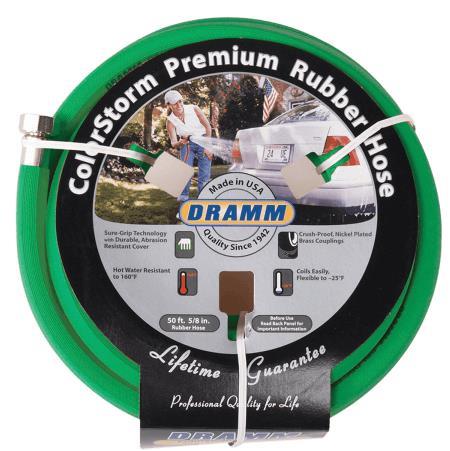 PREMIUM RUBBER HOSE 5/8" x 50' GREEN, 130 PSI 160 DEG