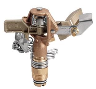 BRASS IMPULSE SPRINKLER HEAD W/ 3/4" THREADED BASE