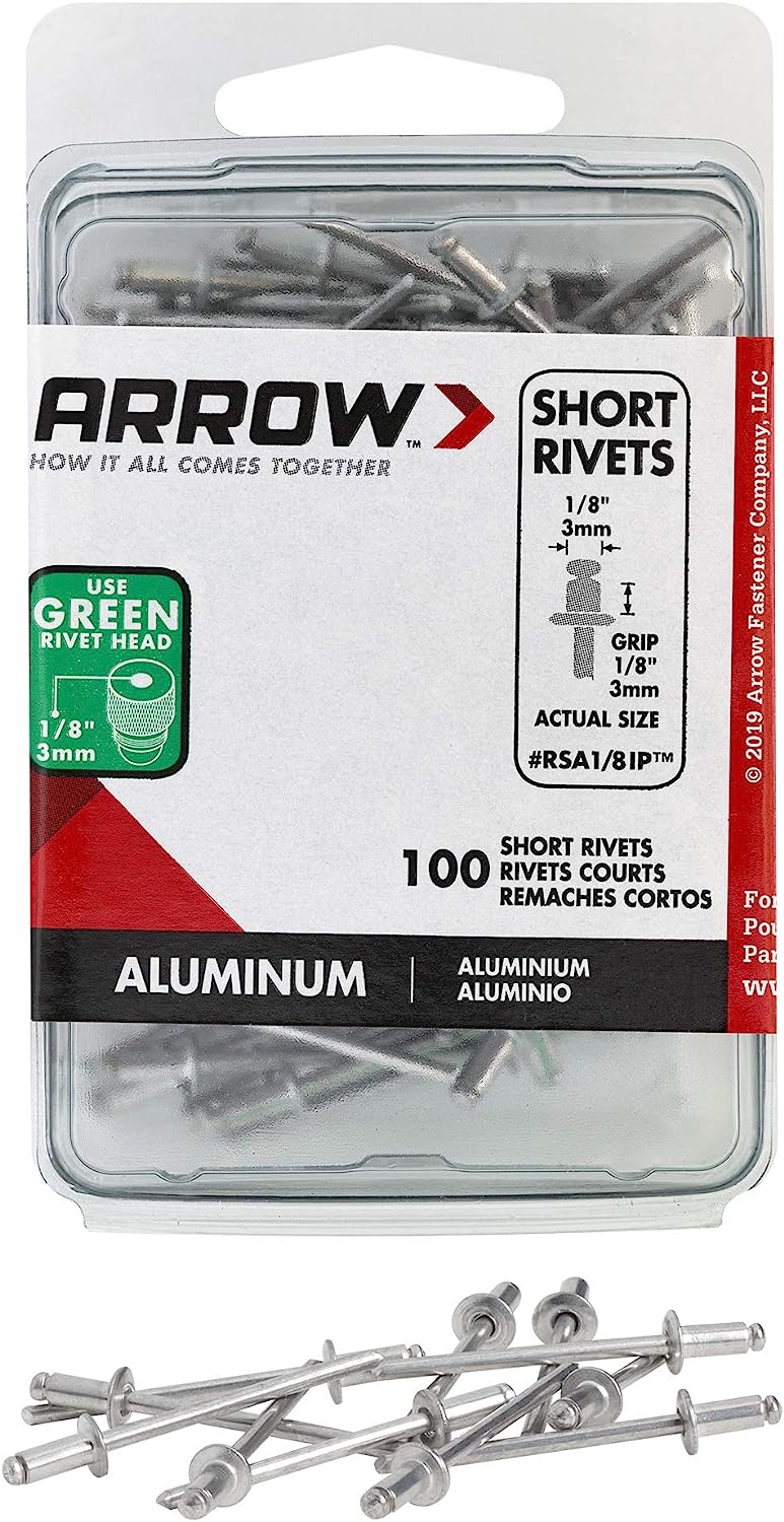 1/8" SHORT ALUM. RIVETS, 100/PACK