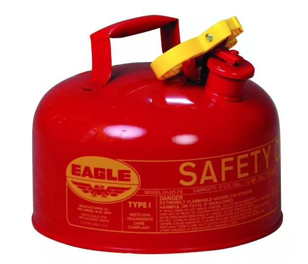2 GALLON STEEL SAFETY CAN, EAGLE TYPE 1