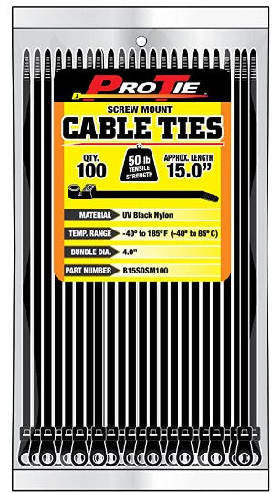15" SD SCREW MNT, UV BLK, 100PK