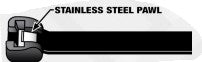 7" STAINLESS STEEL PAWL,UV BLK 50PK