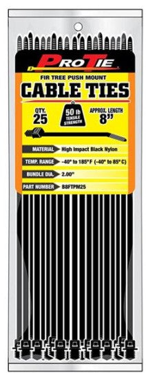 8" FIR TREE PUSH MNT, UV BLK, 25PK