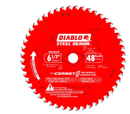 6-1/2" X 48 TOOTH STEEL DEMON CERMET II SAW BLADE FOR METALS AND