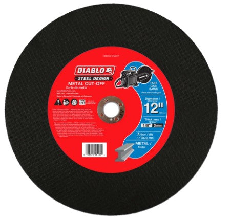Steel Demon 12 in. Metal High Speed Cut Off Disc 1 in.