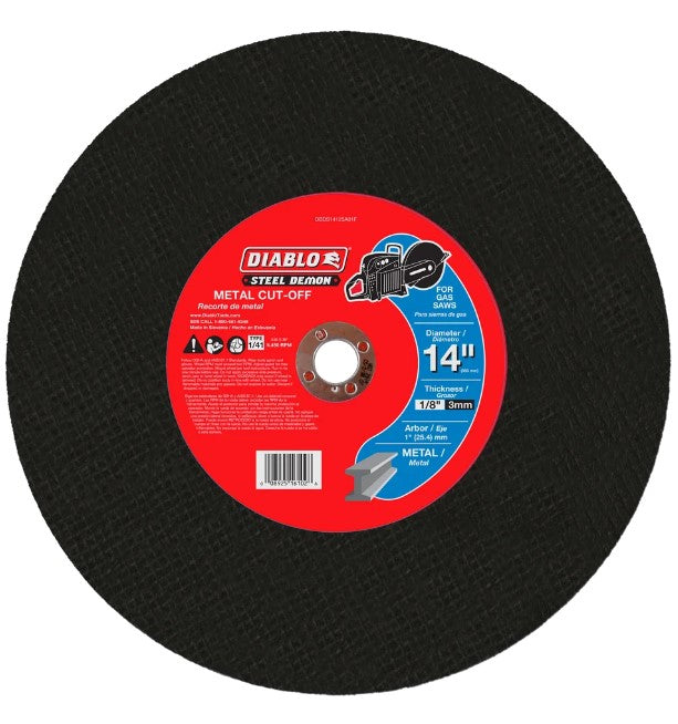 Steel Demon 14 in. Metal High Speed Cut Off Disc 1 in.