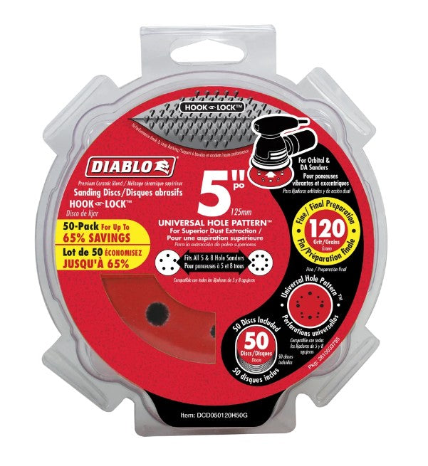 5 in. 120 Grit (Fine) ROS Hook & Lock Discs (50-Pack)