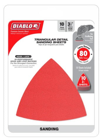 3-1/8 in. 80-Grit (Coarse) Oscillating Detail Triangle Sanding S