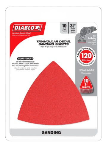 3-1/8 in. 120-Grit (Fine) Oscillating Detail Triangle Sanding Sh