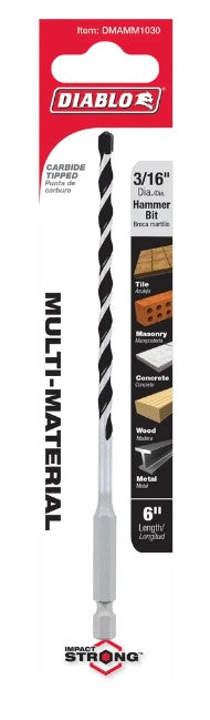 3/16 in. x 4 in. x 6 in. Multi-Material Carbide Tipped Hammer Dr