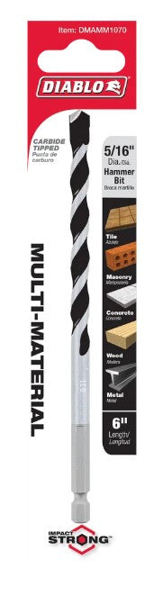 5/16 in. x 4 in. x 6 in. Multi-Material Carbide Tipped Hammer Dr