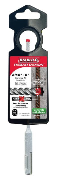 3/16 in. x 4 in. x 6 in. Rebar Demon SDS-Plus 4-Cutter Full Car