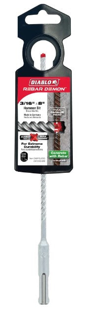 3/16 in. x 6 in. x 8 in. Rebar Demon SDS-Plus 4-Cutter Full Car