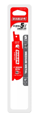 4 in. Bi-Metal Recip Blade for Medium Metal Cutting (3/32 in. to