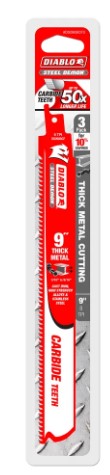 Diablo Tools 9 in. Steel Demon Carbide Recip Blades for Thick Metal (3/16 in.