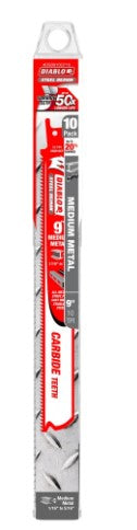 9 in. Steel Demon Carbide Recip Blades for Medium Metal (1/16 in