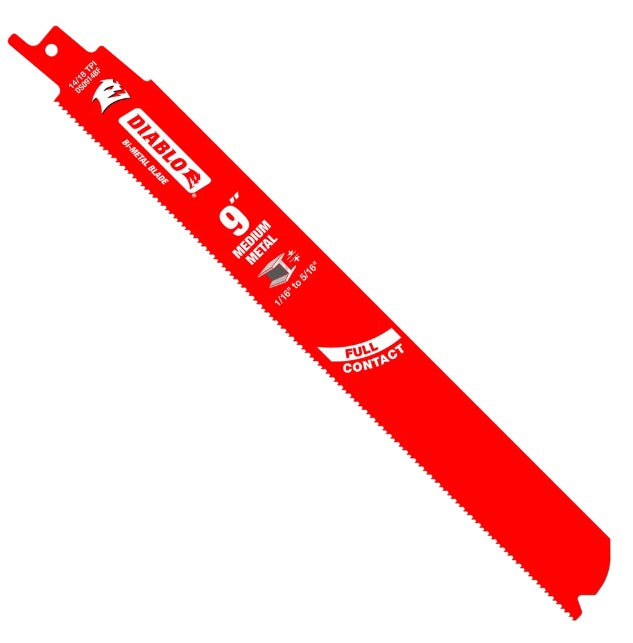 9 in. Bi-Metal Recip Blade for Medium Metal Cutting (3/32 in. to