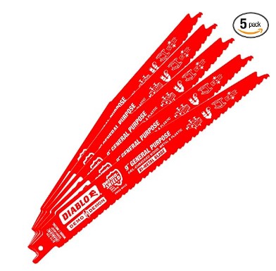 9 in. Bi-Metal Recip Blade for Nail-Embedded Wood, Metal, and Pl