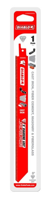 9 in. DIAMOND GRIT RECIP BLADE FOR CAST IRON, FIBER CEMENT, MASO