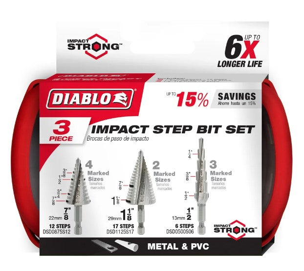 Impact Strong Step Drill Bit Set (3-Piece)