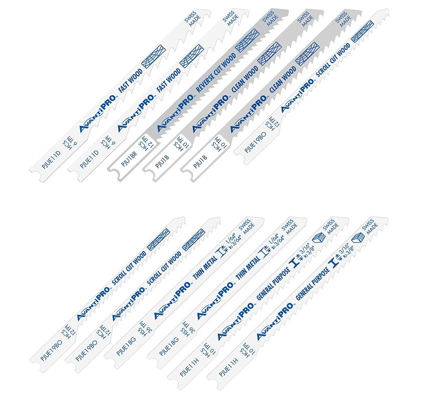 AvantiPRO U-Shank Jig Saw Blade Set for Wood & Metal (16-pieces)