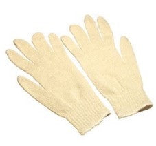 WHITE STRING KNIT GLOVES, SMALL