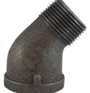 1/2" 45' BLACK STREET ELBOW