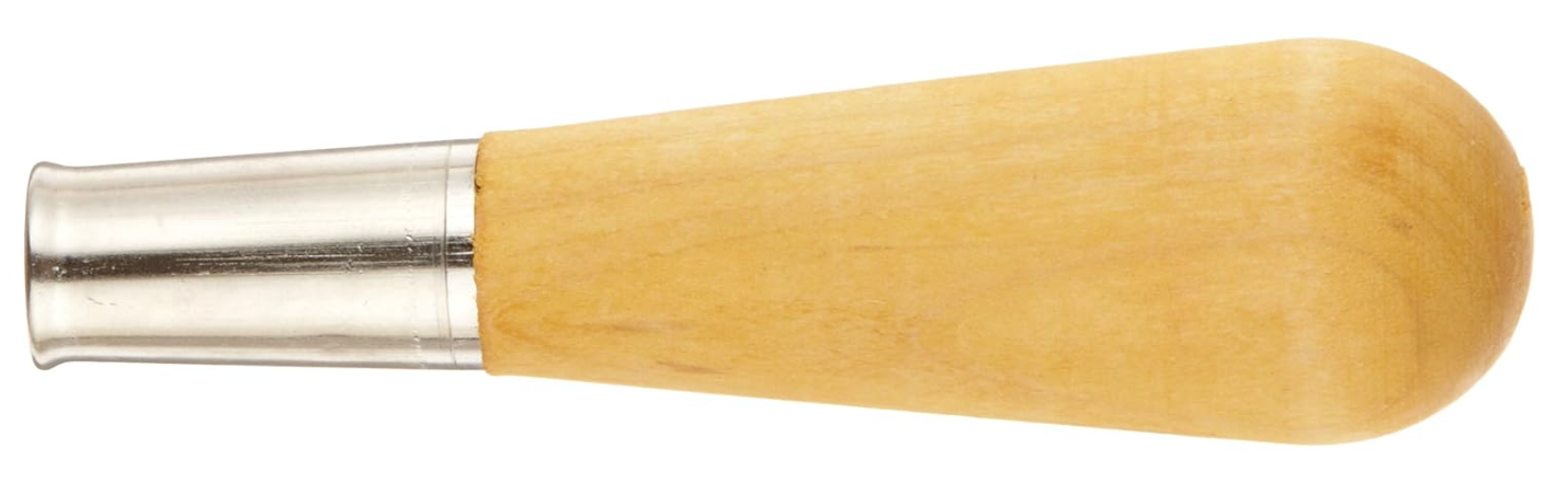 HANDLE, WOOD, W/ METAL FERRULE, #0