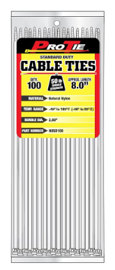 8" STD DUTY, NATURAL, 100PK